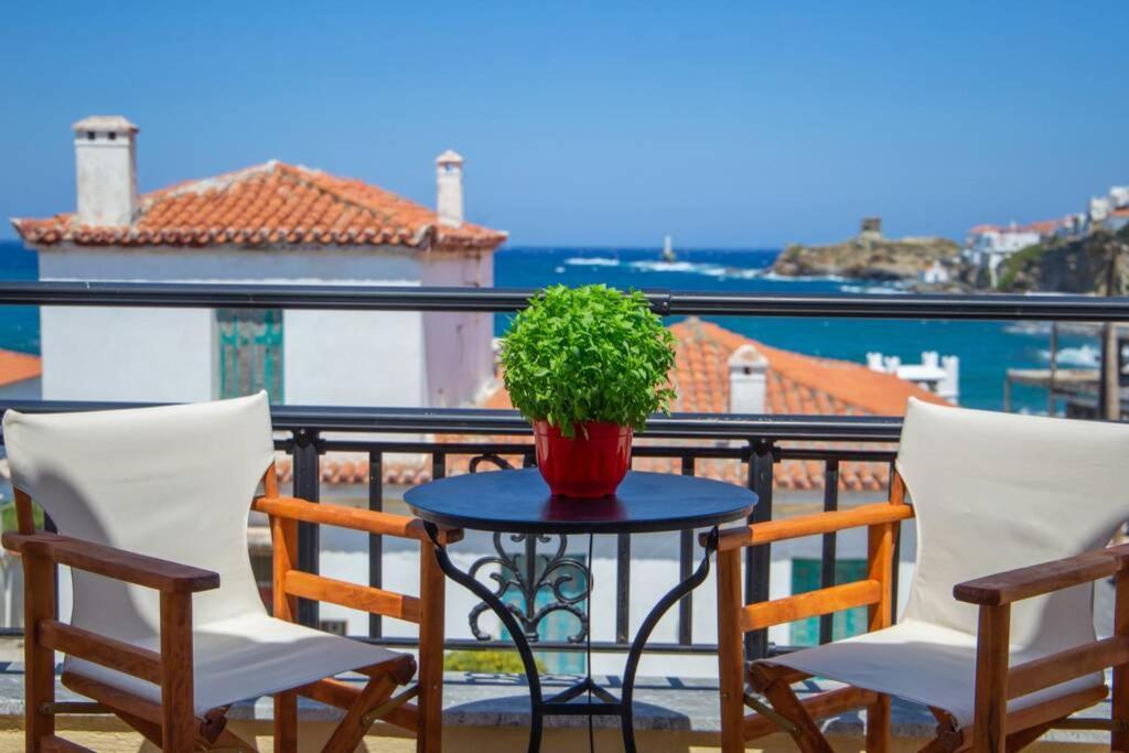 Apartamento Seaview Stylish Flat In Andros - Walk To Beach Exterior foto